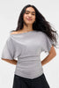 BDG Slash Neck Ruched Tee