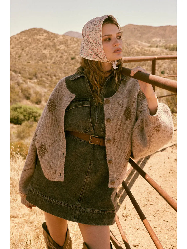 Promesa Snowflake Jacquard Cardigan