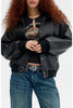 BDG Leon Faux Leather Bomber Jacket
