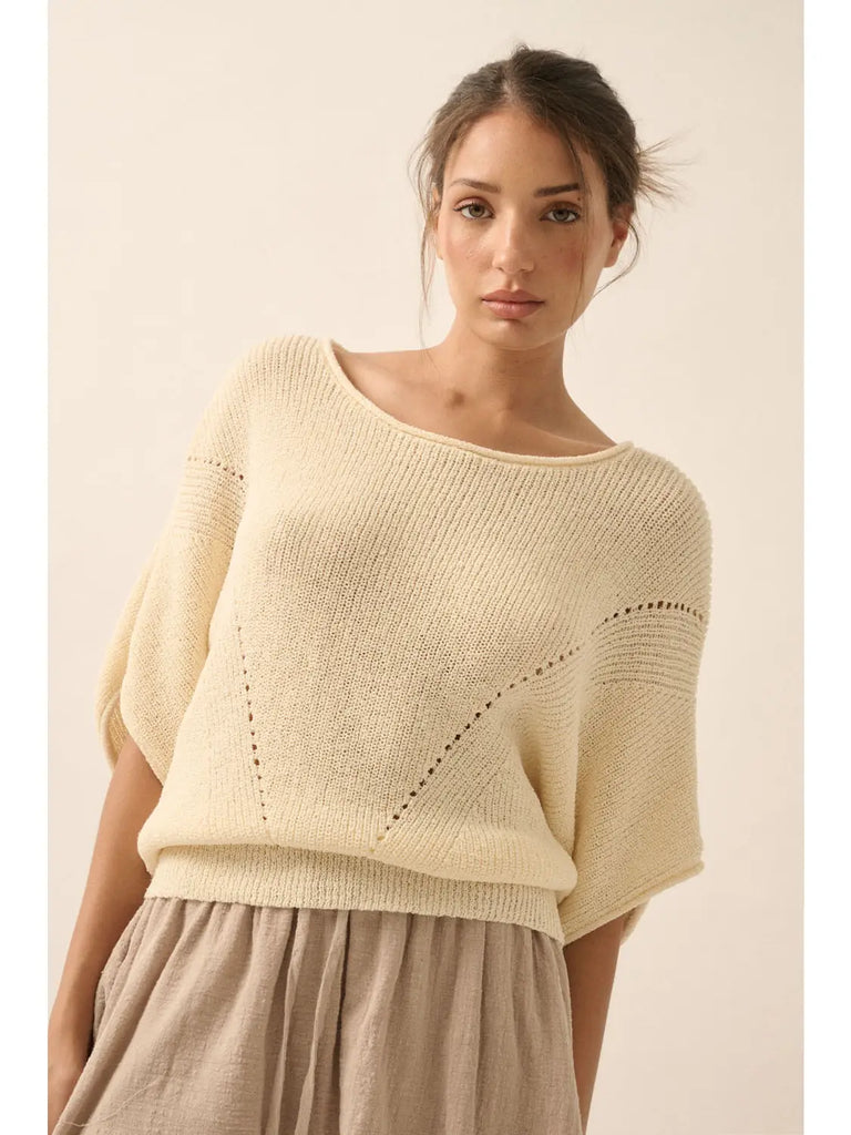 Promesa Pointelle Knit Sweater