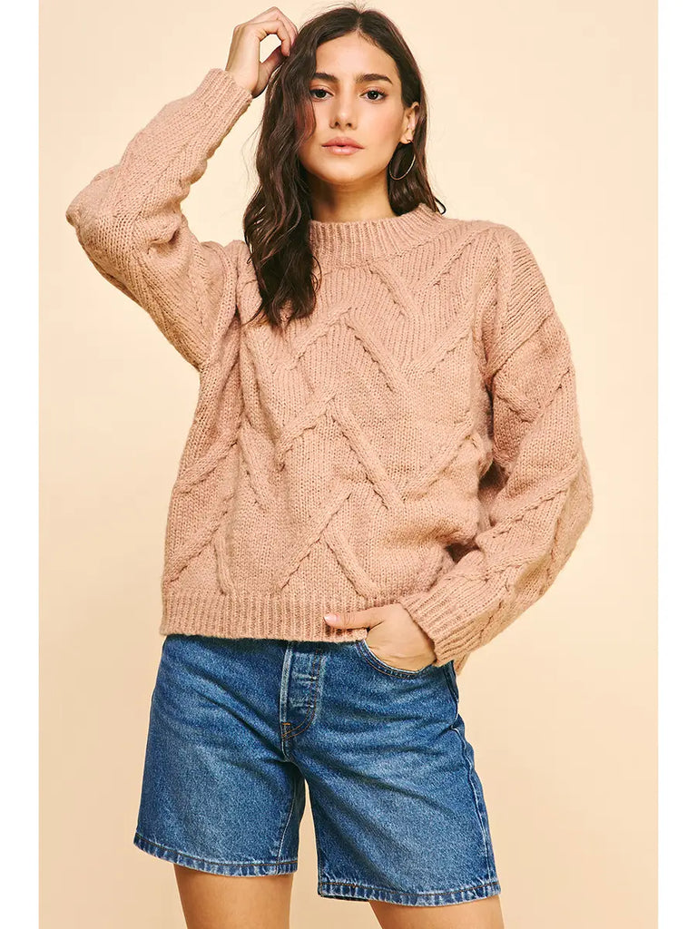 Pinch V-Pattern Sweater