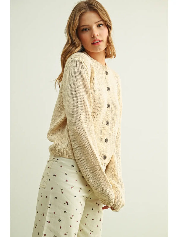 Miou Muse Button Front Knitted Cardigan