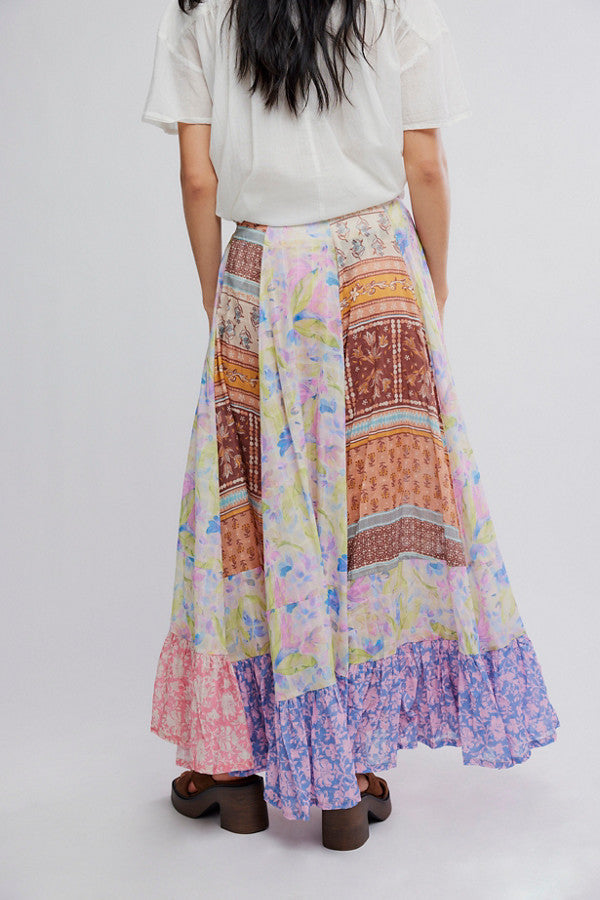 Free People Santa Eulalia Printed Maxi Skirt