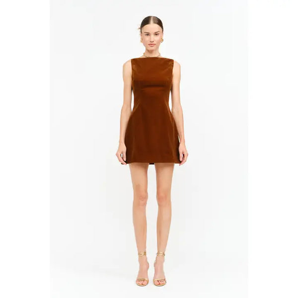Sofie Carmine Velvet Dress