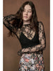 Promesa Floral Lace Mock Neck Long Sleeve