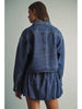 Miou Muse Denim Button Front Crop Shirt