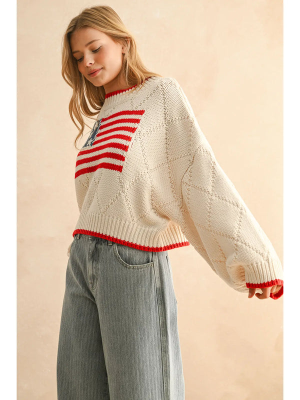 Miou Muse American Flag Sweater