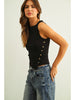 Miou Muse Button Detail Top