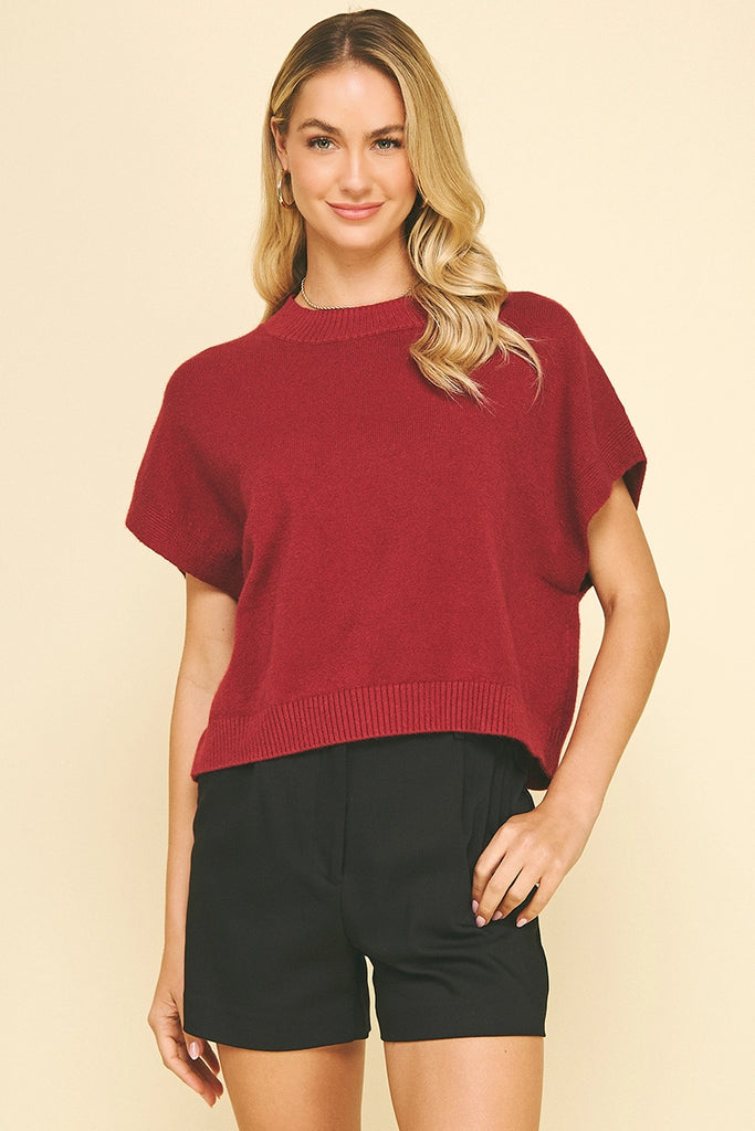 Pinch Dropped Sweater Top