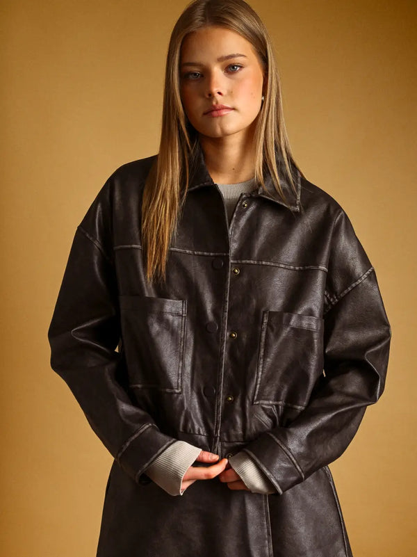 Miou Muse Washed PU Jacket