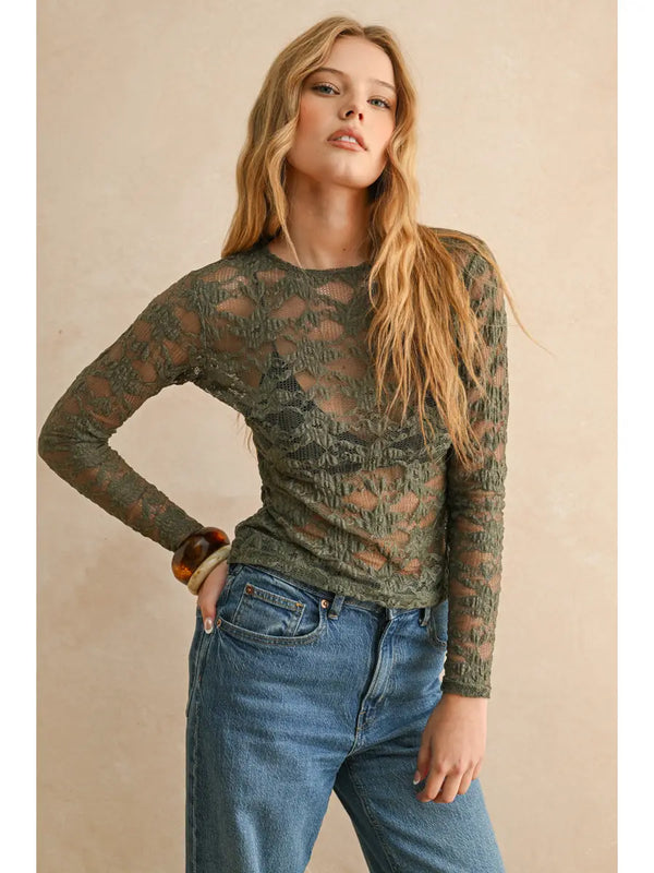 Miou Muse Floral Textured Top