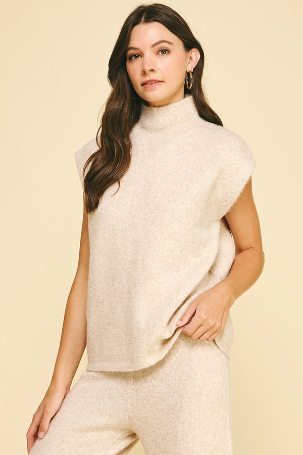 Pinch Turtle Cap Sleeve Sweater