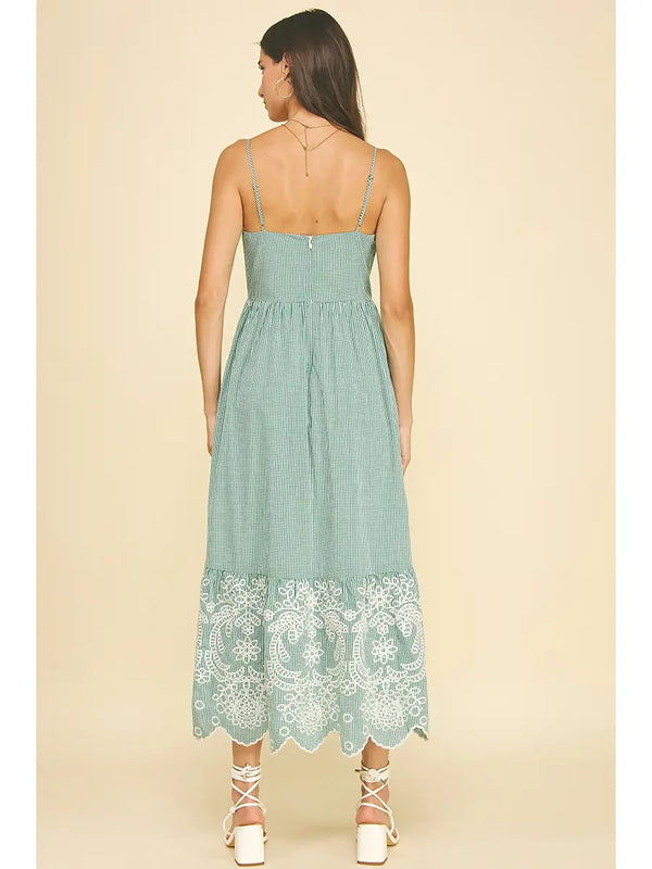 Pinch Gingham Eylet Dress