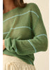 Promesa Sheer Striped Knit Sweater