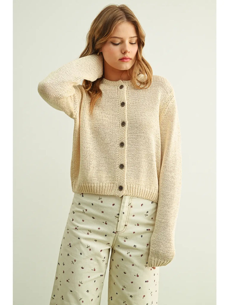 Miou Muse Button Front Knitted Cardigan