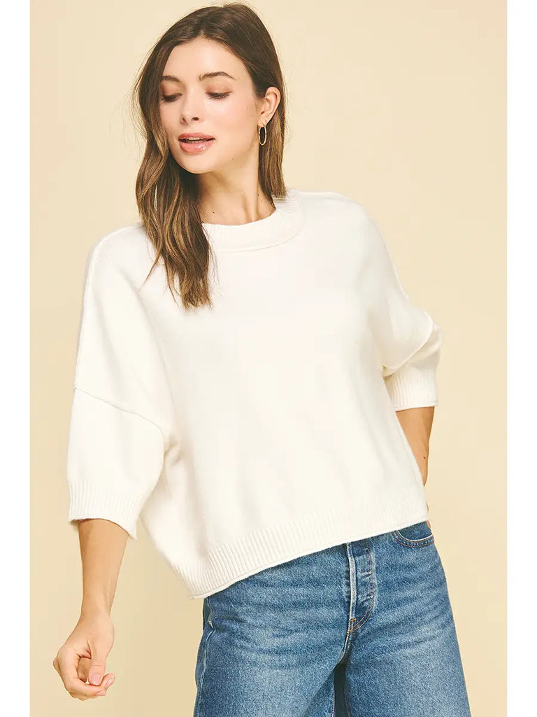 Pinch Short Sleeve Sweater Top