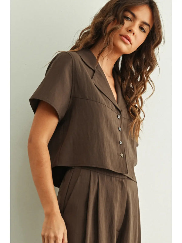 Miou Muse Soft Button Down Top