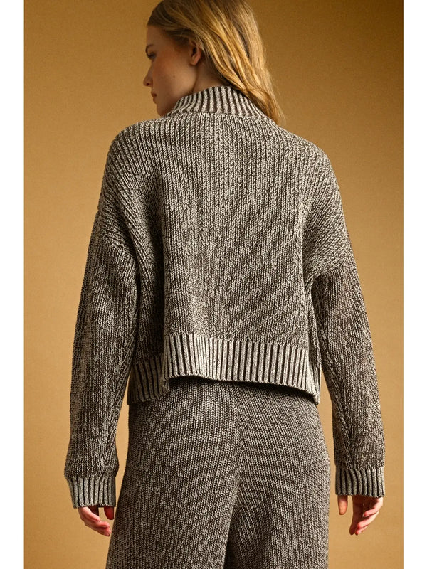 Miou Muse Two Tone Half Zip Sweater