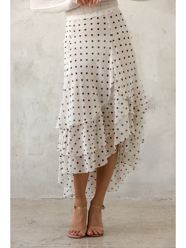 Storia Pola Dot Tiered Skirt