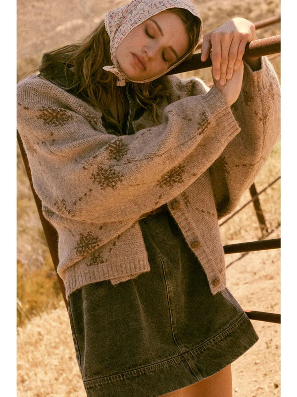 Promesa Snowflake Jacquard Cardigan