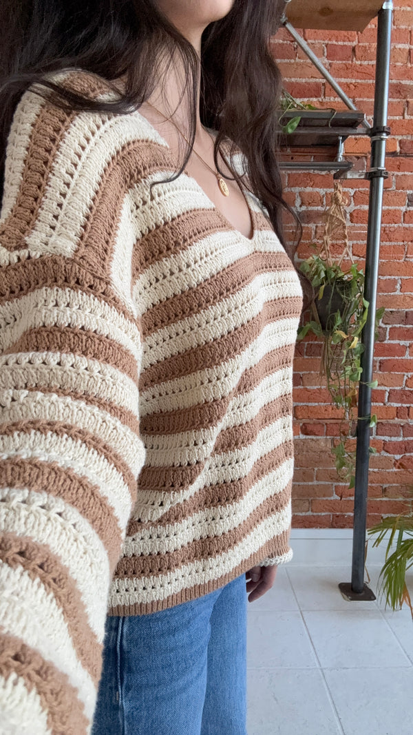 Stitches Everts Striped V Neck