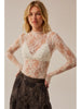 Promesa Floral Lace Mock Neck Long Sleeve
