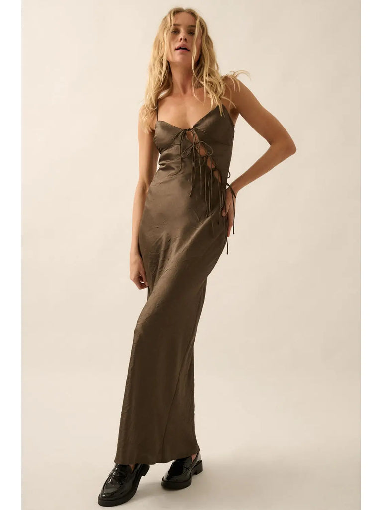 Promesa Satin Cutout Maxi Dress