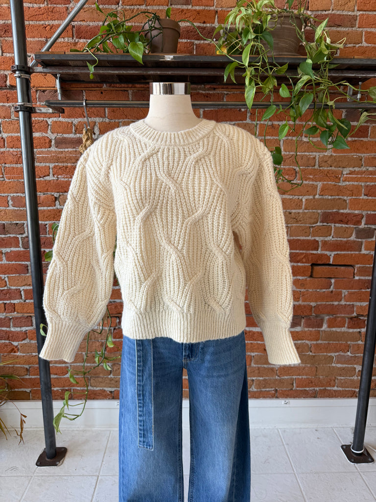 Sage Go Forth New Cable Knit Sweater