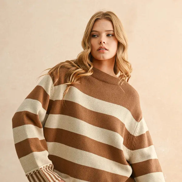 Miou Muse Striped Sweater Top