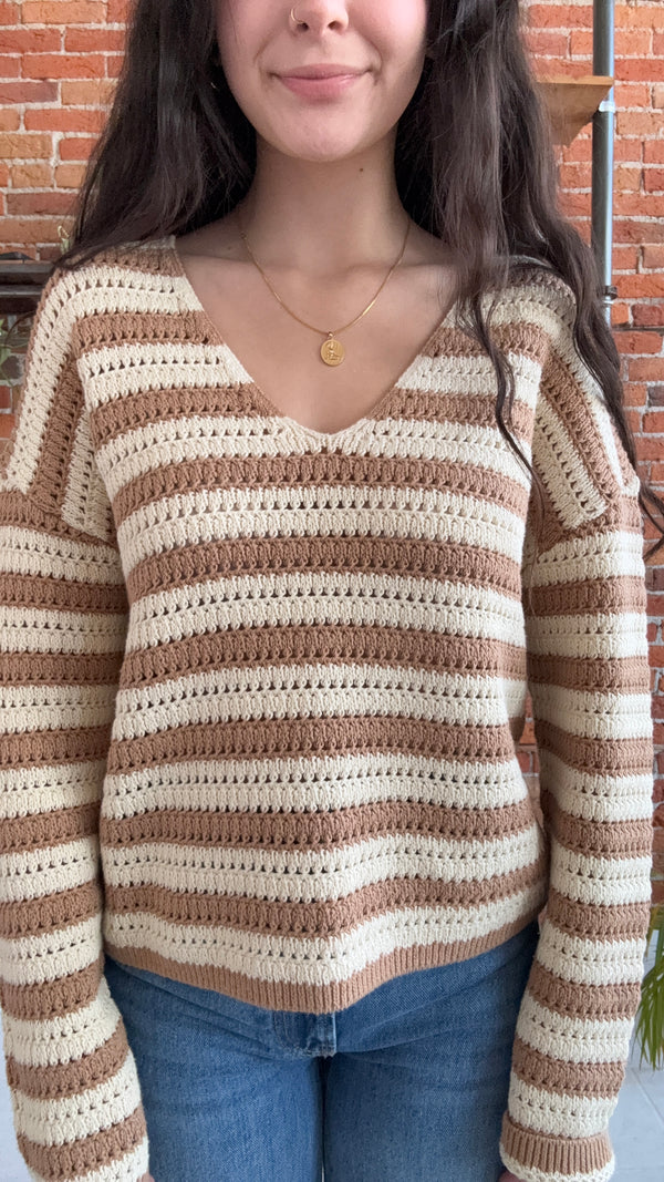 Stitches Everts Striped V Neck