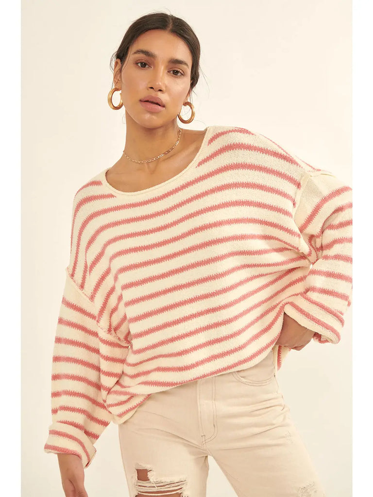 Promesa Striped Knit Oversized Sweater