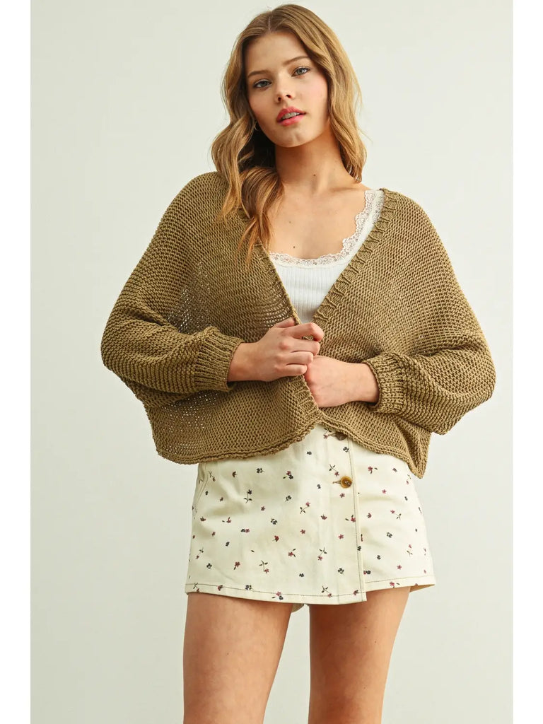 Miou Muse Long Sleeve Cropped Cardigan