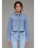 Hidden Cropped Denim Shirt