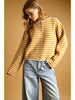 Miou Muse Striped Button Down Cardigan