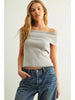 Miou Muse Off Shoulder Ribbed Top