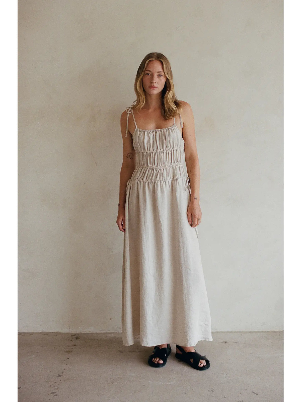 blue dress for baby girl A.ren Islay Linen Maxi Dress – Timber Boutique
