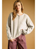 Miou Muse Button Front Ribbed Sweater Cardigan