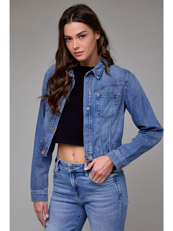 Hidden Soft Cropped Denim Jacket