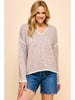 Pinch V-Neck Pullover Sweater