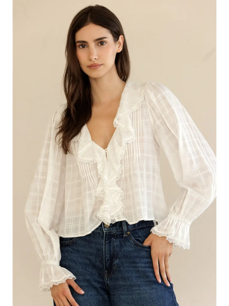 Storia Ruffled V-Neck Blouse