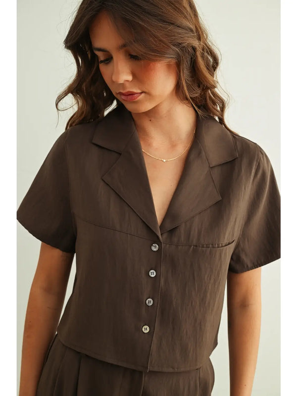 Miou Muse Soft Button Down Top