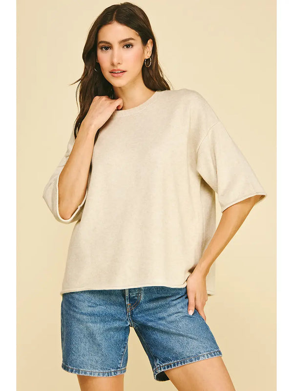 Pinch Oversized Short Sleeve Knit Sweater