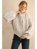 Miou Muse Scalope Cable Knit Cardigan