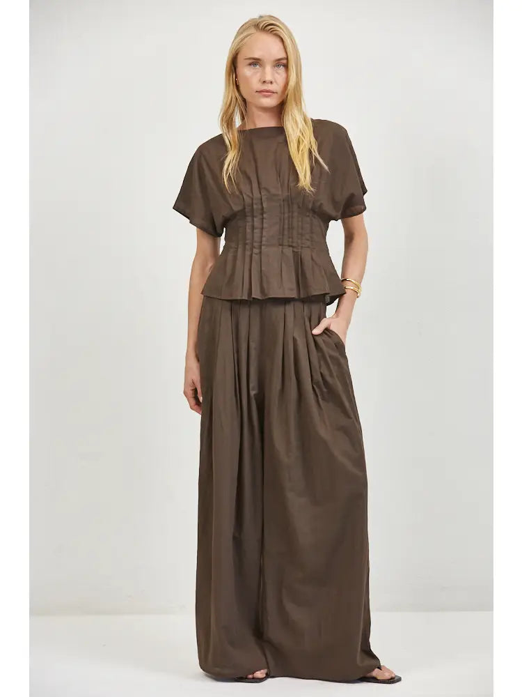 A.Ren Woven Wide Leg Pant