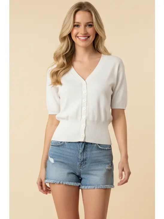 Pinch Solid V-Neck Cardigan