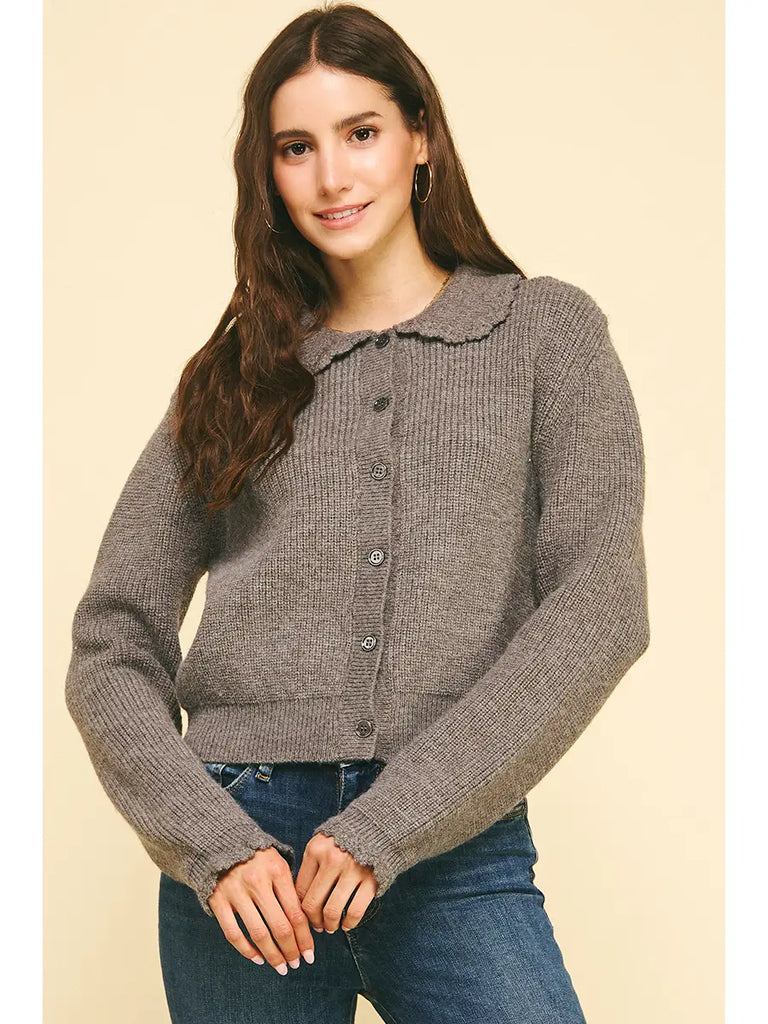 Pinch Eyelet Detail Cardigan