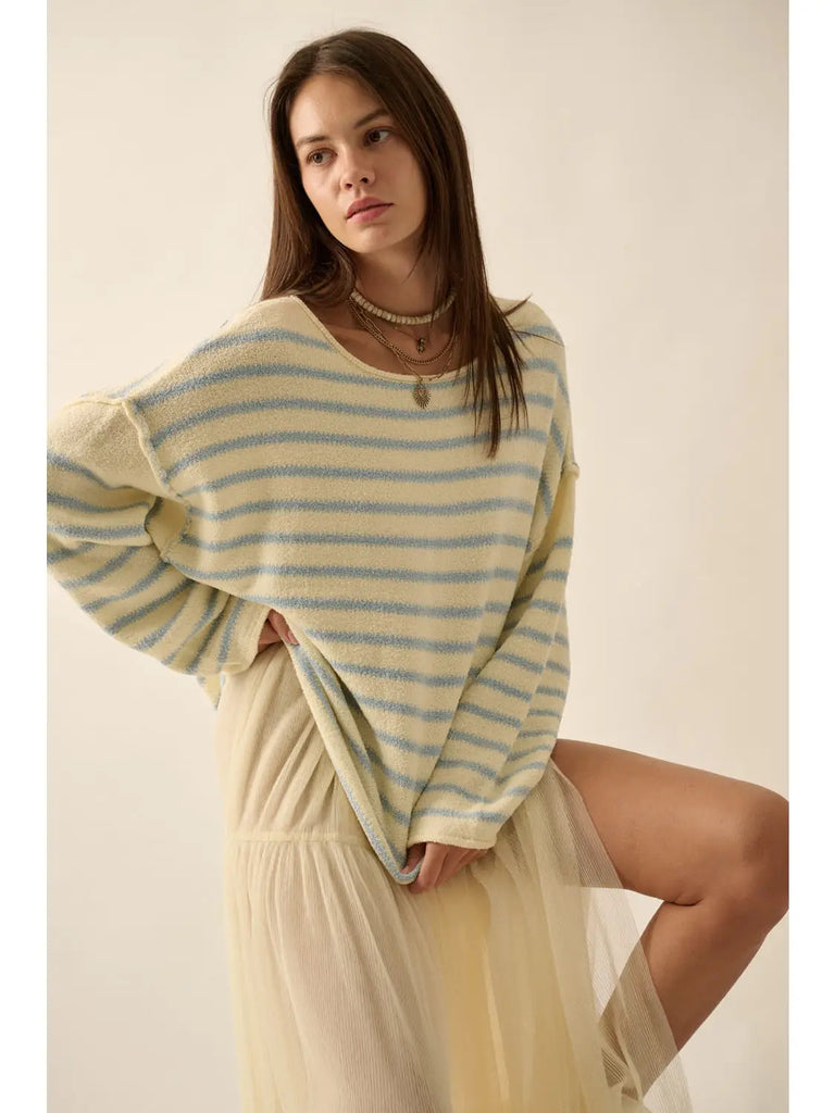 Promesa Striped Knit Oversized Sweater