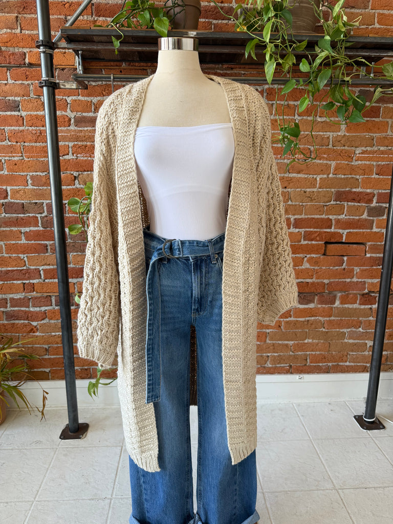 S&S Iggy Hand Knit Chunky Open Cardigan