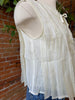 Sage Free Rider Pleated Tie Front Top