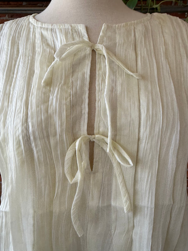 Sage Free Rider Pleated Tie Front Top